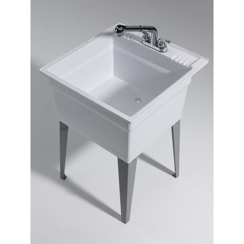Cashel Heavy Duty 23.75" x 25.25" Freestanding Laundry Sink with Faucet